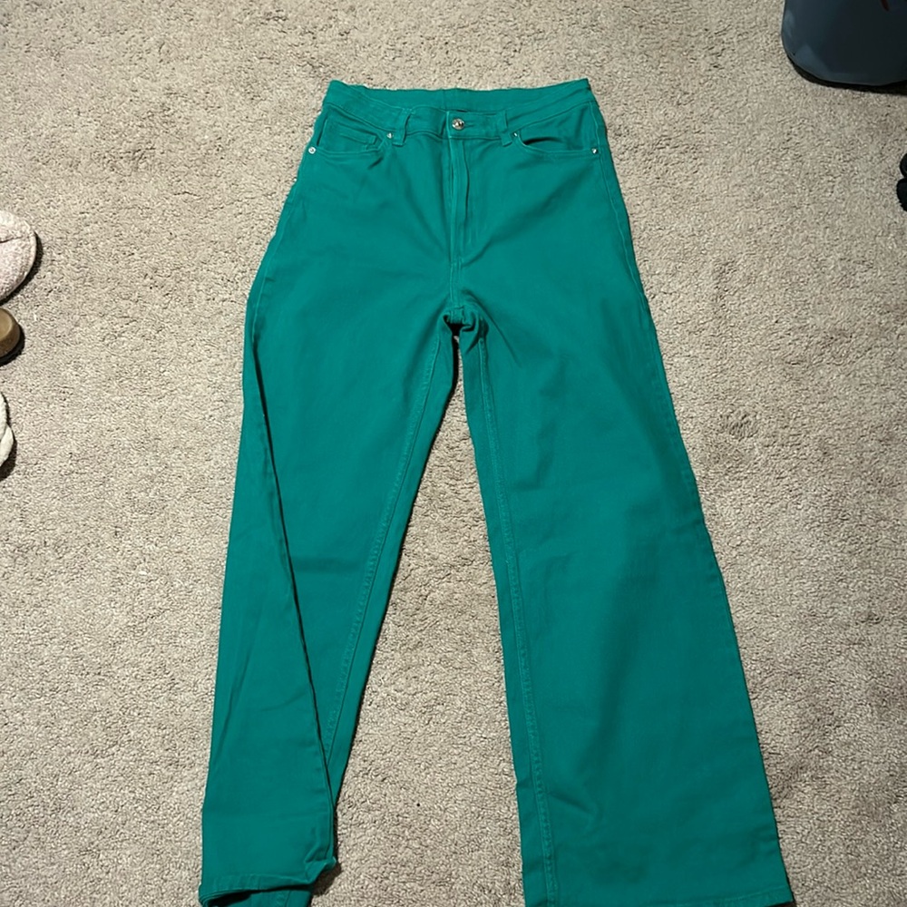 H&M high waist wide leg jeans